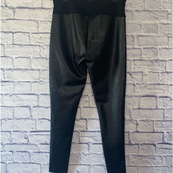 Assets by Spanx Black Faux Leather High Rise Leggings - Picture 5 of 11